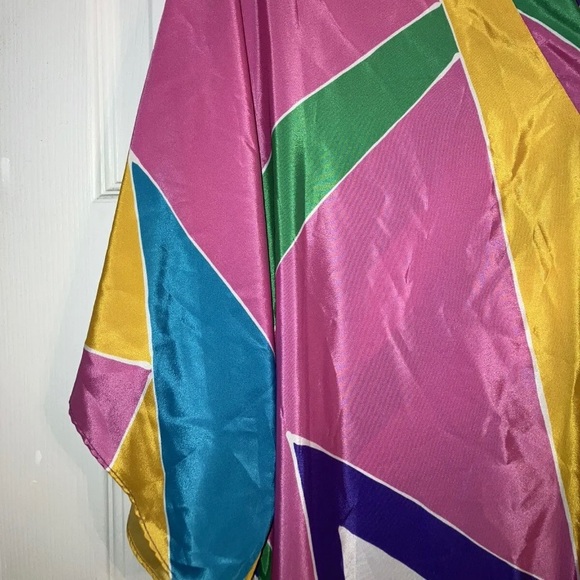 Vintage Oscar de la Renta Swirl Women's Small Muumuu Caftan Stripe Gown - Picture 2 of 3